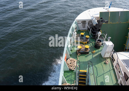 Ein CalMac Fähre auf dem Rothesay zu Wemyss Bay überqueren. Stockfoto