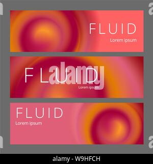 Moderne abstrakte horisontal Banner gesetzt. Cool gradient Formen Komposition. Futuristisches Design. Stock Vektor