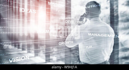 Abstrakte Geschäft Hintergrund Double Exposure mixed Media. Stockfoto