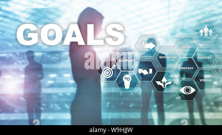 Ziel Ziele Erwartungen Zielerreichung grafisches Konzept. Business Development zu Erfolg und Wachstum Wachstum. Stockfoto