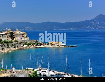 Ein Blick auf Faliraki, Korfu Stadt, Kerkyra, Griechenland, Ionische Inseln Stockfoto