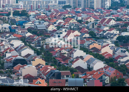 Teure Grundstücke in Singapur. Eine materielle Investition für einen langen Zeitraum, die durch Vermietung monatliche Einnahmen generieren kann. Stockfoto