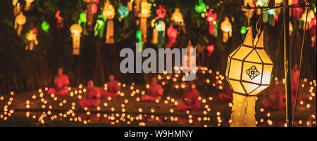 Laternen Festival, Yee Peng und Loy Khratong in Chiang Mai, Thailand Stockfoto