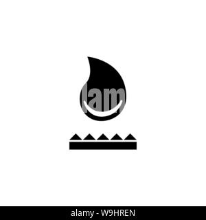 Öl, Wasser oder Kleber. Flache Vektor Icon Abbildung. Einfach schwarzes Symbol auf weißem Hintergrund. Öl-, Wasser- oder Leim Drop sign Design Template für Web Stock Vektor