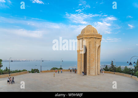 Baku, Aserbaidschan August 10, 2019 ewige Flamme im Hochland Park Stockfoto