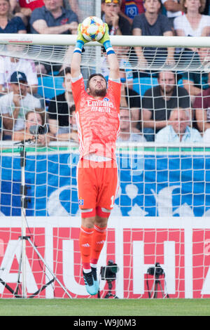 Chemnitz, Deutschland. 11 Aug, 2019. Torwart Daniel HEUER FERNANDES (HH) mit Kugel, Single Action mit Kugel, Aktion, vollständige Abbildung, aufrechte, Fußball, DFB-Pokal, 1.hauptrunde, Chemnitzer FC (C) - Hamburg Hamburg Hamburg (HH) 5:6 iE auf 11.08. 2019 in Chemnitz/Deutschland. € | Nutzung der weltweiten Kredit: dpa/Alamy leben Nachrichten Stockfoto