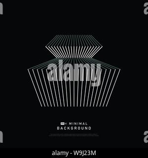 Abstrakte minimalen weißen Linien auf schwarzem Hintergrund design Vorlage. Einsatz für Abdeckung, Drucken, Flyer, Artwork. illustration Vector EPS 10. Stock Vektor