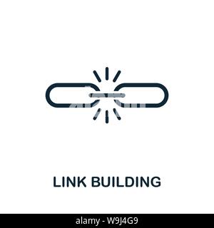 Symbol für das Symbol für das Symbol für den Link Building-Vektor Kreative Zeichen von seo und Entwicklung Icons Sammlung. Gefüllte flache Link Building Symbol für Computer und mobile Stock Vektor