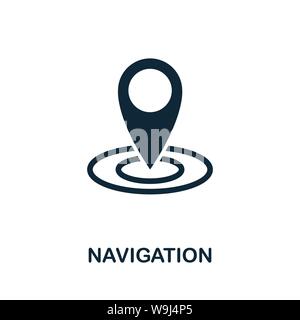 Navigation vektor Symbol. Kreative Zeichen von Seo und Entwicklung icons Collection. Gefüllte flache Navigation Symbol für Computer und mobile Stock Vektor
