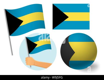 Bahamas Flagge Symbol gesetzt. Nationalflagge von Abbildung: Bahamas Stockfoto