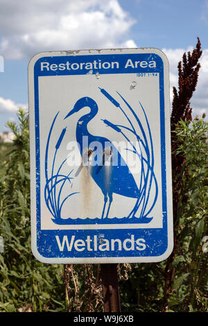 Libertyville, IL/USA - 8/1/2019: Feuchtgebiete Restaurierung Gegend im nördlichen Illinois. Stockfoto