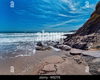 Porthcurnick Strand, Portscatho, Cornwall, Großbritannien Stockfoto