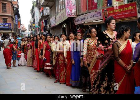 Teej Festival des Tanzes in Kathmandu Nepal Südasien Stockfoto