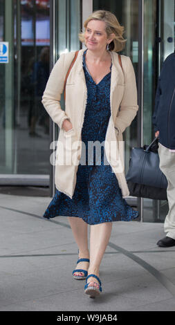 Abfahrt der Gäste nach dem Andrew Marr Show bei der BBC London mit: Amber Rudd Wo: London, Großbritannien Wann: 14 Aug 2019 Quelle: Wheatley/WANN Stockfoto