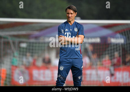 Rottach Egern, Deutschland. 14 Aug, 2019. Vorschau auf die Bundesliga Opener FC Bayern Munich-Hertha BSC Berlin. Archiv Foto; Niko Kovac (Trainer FC Bayern München), single Bild, Single Cut Motiv, halb Bild, halb Abbildung. Trainingslager FC Bayern München in Rottach Egern/Tegernsee. Fussball 1. Bundesliga, Saison 2018/2019, am 06.08.2019. | Verwendung der weltweiten Kredit: dpa/Alamy leben Nachrichten Stockfoto