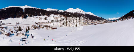 Langlaufen route Bolgen, Davos Platz, Graubünden, Schweiz, 30071606 *** Local Caption *** Landschaft, Feld, Wiese, Winter, Schnee, Eis, Berge Stockfoto