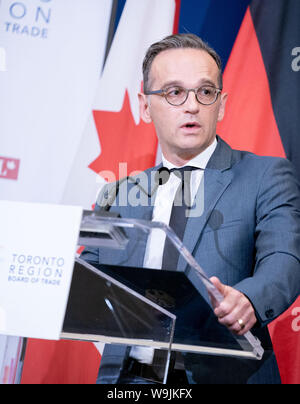 Toronto, Kanada. 14 Aug, 2019. Heiko Maas (SPD), Außenminister, Adressen der Teilnehmer an einer Veranstaltung auf 'Defending Liberale Demokratie im 21. Jahrhundert". Credit: Kay Nietfeld/dpa/Alamy leben Nachrichten Stockfoto