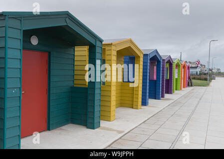 Strand Hütten mieten Hartlepool Stockfoto