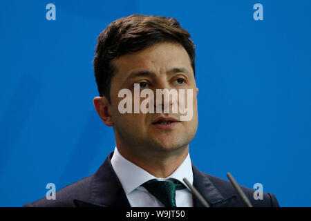 Wolodymyr Selensky-Treffen der Dt. Bundeskanzlerin mit dem ukrainischen Praesidenten, Bundeskanzleramt, 18. Juni 2019, Berlin/Volodymyr Zelensky - Stockfoto