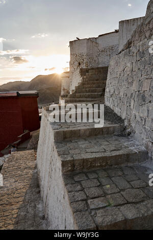 Schloss am Tsemo Leh Ladakh Sonnenuntergang Stockfoto