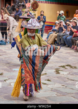 Cham Tänzer im Hemis Kloster Festive 2019, Ladakh. Stockfoto