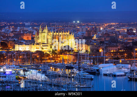 Die Kathedrale La Seu, Palma de Mallorca, Mallorca, Balearen, Spanien, Mittelmeer, Europa Stockfoto