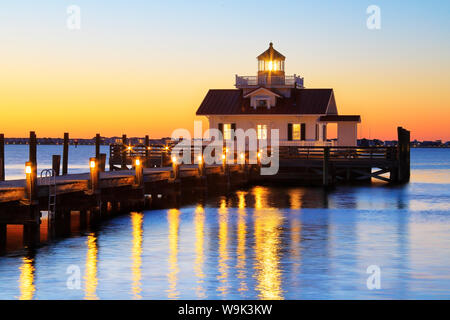 Marsh Leuchtturm, Manteo, North Carolina, USA Stockfoto