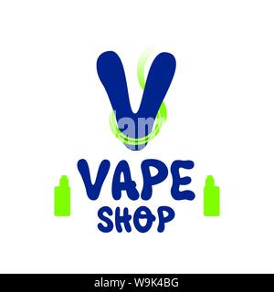 Vektor Logo auf das Thema vaping, elektronische Zigarette Stock Vektor