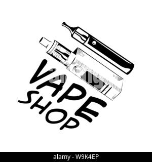 Vektor Logo auf das Thema vaping, elektronische Zigarette Stock Vektor