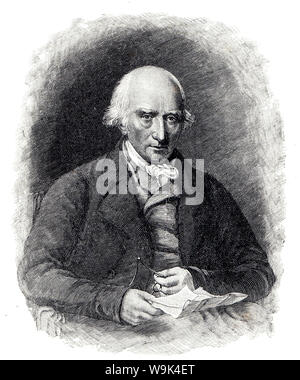 Portrait von Warren Hastings, erster Gouverneur der Präsidentschaft von Fort William (Bengalen), Schwarz-weiß Illustration; Stockfoto