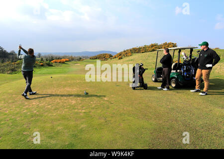 Golfspieler auf der Druids Heath Golfplatz Druids Glen Golf Resort, County Wicklow, Republik von Irland Stockfoto