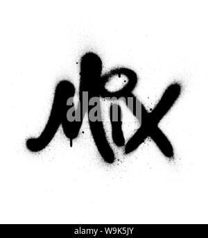 Graffiti mix Wort gesprüht in Schwarz auf Weiß Stock Vektor