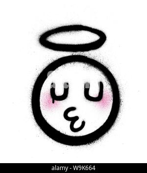 Graffiti unschuldige Symbol in Schwarz Rot über weiss gespritzt Stock Vektor