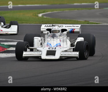 Jason Wright, Shadow DN8, Sir Jackie Stewart Trophäe für FIA-Meister der historischen Formel 1, Silverstone Classic, Juli 2019, Silverstone, Northamptonshir Stockfoto