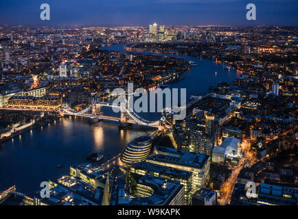 Die Aussicht aus dem Shard, London, England, Vereinigtes Königreich, Europa Stockfoto