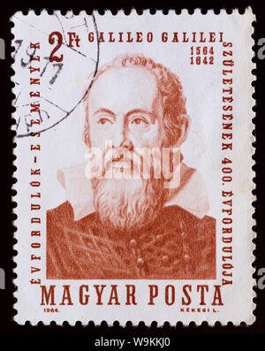 Ungarn Briefmarke - Galileo Galilei (1564-1642) Naturforscher Stockfoto