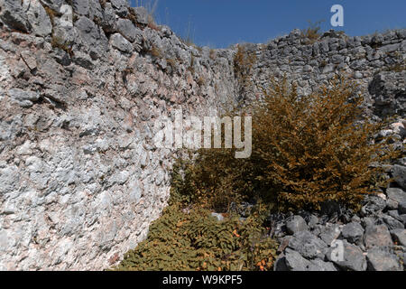 Serbien - die Ruinen der mittelalterlichen Festung Solotnik auf einem der Alpen von Tara Berg Stockfoto