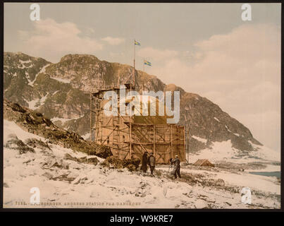 Von Andree Station am Danskoen (d. h., Danskøya), Spitzbergen, Norwegen; Drucken zeigt die Station der schwedische Forscher Salomon August Andrée (1854-1897), die versucht haben, die an den Nordpol mit einem Wasserstoff Ballon zu fahren. (Quelle: Flickr Commons Projekt, 2009) Stockfoto