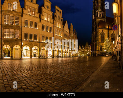 Prinzipalmarkt und Lambertikirche Stockfoto