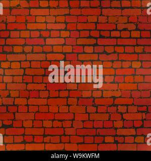 Realistische grunge Ziegelsteine in abgenutzt Mauer nahtlose Muster Stock Vektor