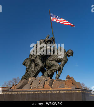 Ein Bild des US Marine Corps War Memorial (Iwo Jima). Stockfoto