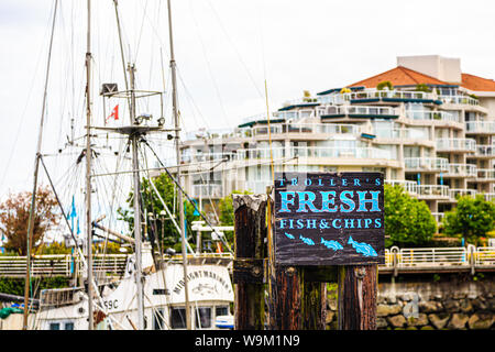 Blick rund um den schönen Hafen von Nanaimo, British Columbia, Kanada Stockfoto