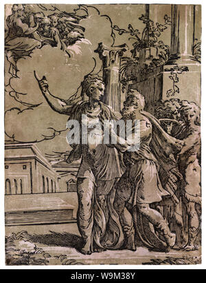 Antonio da Trento - Die Tiburtine sibyl und der Kaiser Augustus konservative Stockfoto
