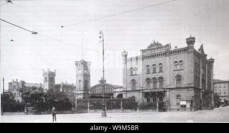 Die alten Bahnhoefe Leipzig um 1900. Stockfoto