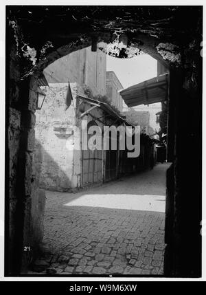 Arabischen Markt geschlossen zu protestieren (Black Flag) Stockfoto