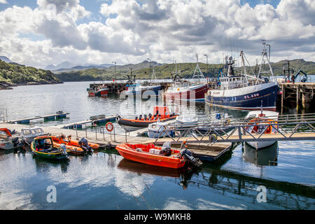Gairloch Hafens angeln Boote in Wester Ross