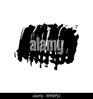 Splash, splatter mit schwarzer Tinte auf weißem Papier. Bold organische Pinsel streichen Sie Form, sehr detaillierte. Grunge Pinselstrich halftone Textur. Stock Vektor