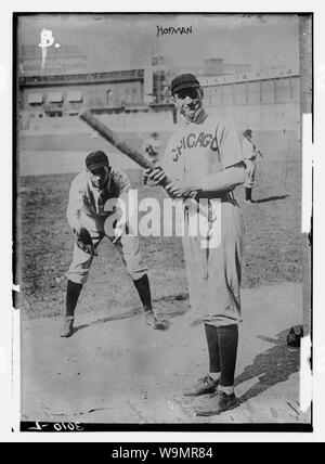 Arther Solly Hofman Batting, und Jack Pfiester, ein Krug spielen Catcher, Chicago NL (Baseball) Stockfoto