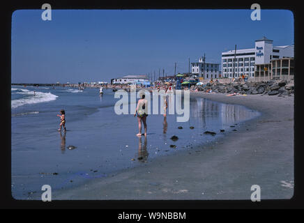 Strand, Promenade, Skyline, Cape May, New Jersey Stockfoto