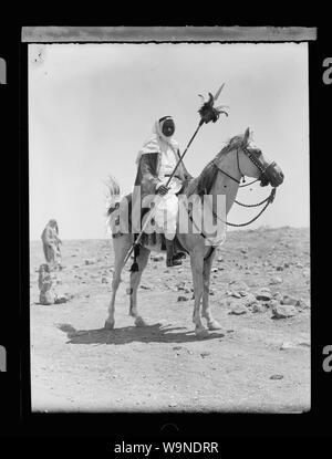 Bedouin Mann auf Pferd Stockfoto